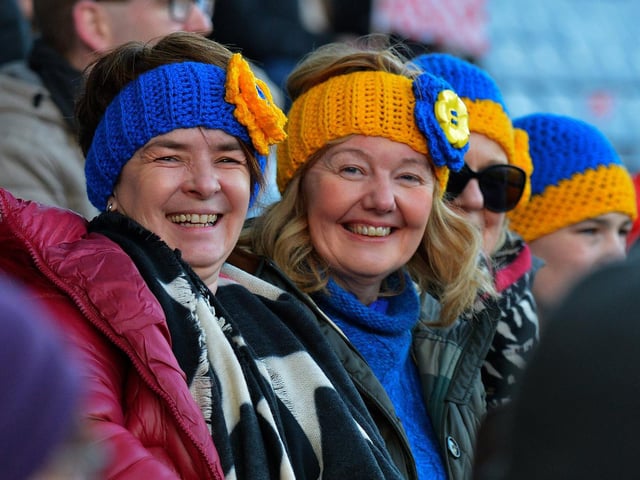 All smiles at Croke Park as these ladies watch Steelstown win the All Ireland Intermediate Football Championship.