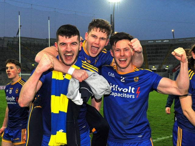 Steelstown players celebrate their All Ireland Intermediate Football Final win over Trim at Croke Park on Sunday.