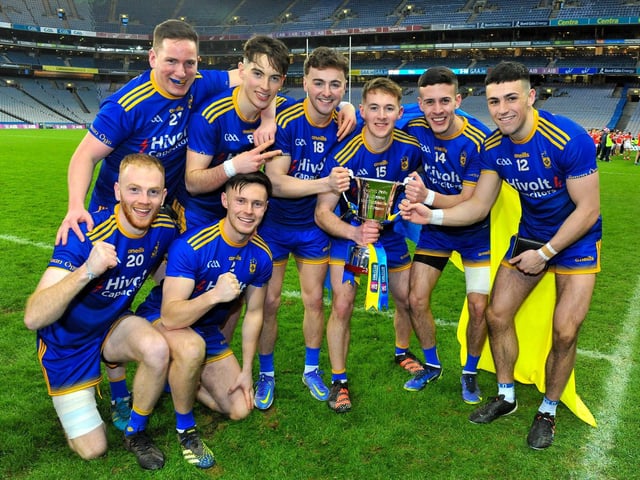 Steelstown players celebrate their All Ireland Intermediate Football Final win over Trim at Croke Park