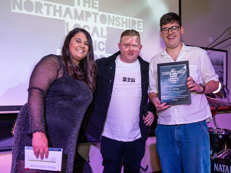 Lil Brxke on Rap / Grime / Drill / Hip Hop Artist of The Year and was presented the award by Leon Denton from Lay It Down.