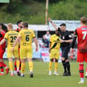 Captain Gary Stohrer will miss Kettering Town's crunch clash at Kidderminster Harriers after being sent-off last weekend. Picture by Peter Short