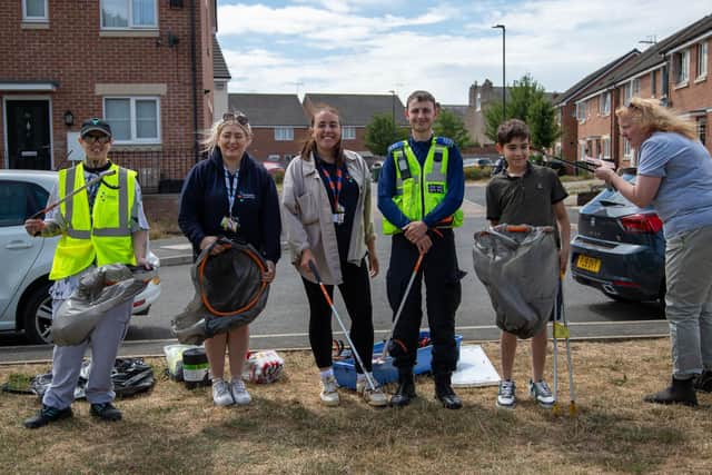 Futures Housing Group colleagues with Derbyshire Constabulary and customers.