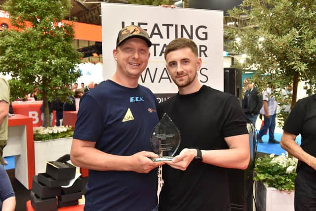 James and John with award