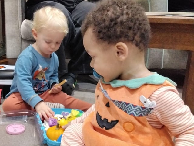 Sharing of toys and space help the children with development
