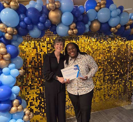 UON academic Dr Tanya Richardson and Christina Aframoah at the ECSDN Awards.