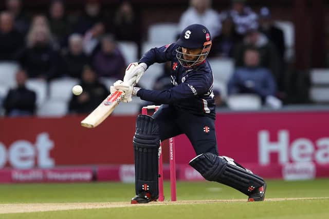 Ricardo Vasconcelos delivered with the bat