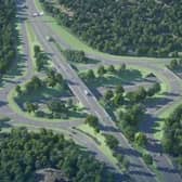 The new roundabout currently being constructed on the M25.