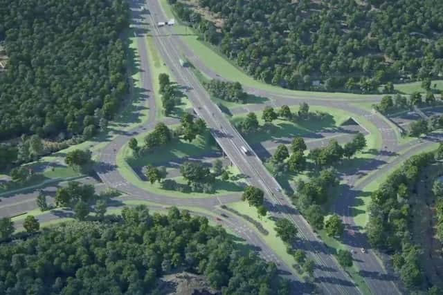 The new roundabout currently being constructed on the M25.