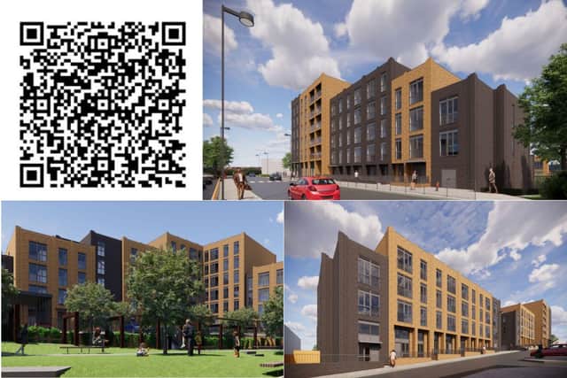 You can take a 360 degree tour of the new site by using your camera to focus on the QR code. Image: McBains