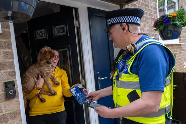 Members of the Northampton Neighbourhood Policing Team joined partners from West Northamptonshire Council to deliver leaflets to residents about the dangers of knife crime and what they can do if they're concerned about someone who may be carrying a knife.