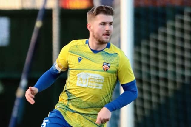 Skipper Jack O'Connor scored an 11-minute hat-trick for Wellingborough Town at Lichfield City (Picture: Rob Webb)