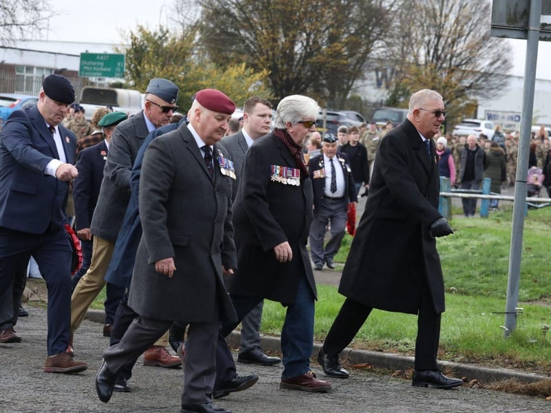 Corby RBL Remembrance Sunday parade and service at Corby War Memorial/