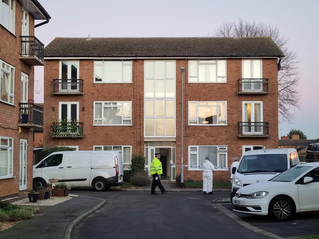 Officers in Petherton Court this afternoon
