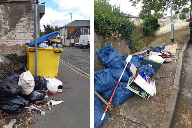 Two examples of waste in Wellingborough which have been cleaned up by NNC and the community