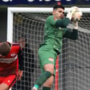 Cameron Gregory was back in goal for Kettering Town last weekend. Picture by Peter Short