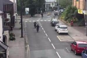 CCTV pictures showing High Street, Rushden close to its junction with John Clark Way/Northants Police