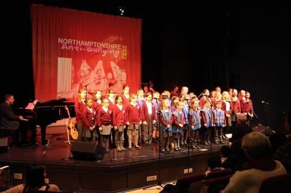 Redwell's Anti Bullying Ambassadors and choir perform their song.
