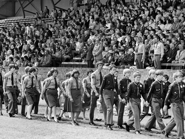 1982 Scouts parade at Rockingham Road Kettering
