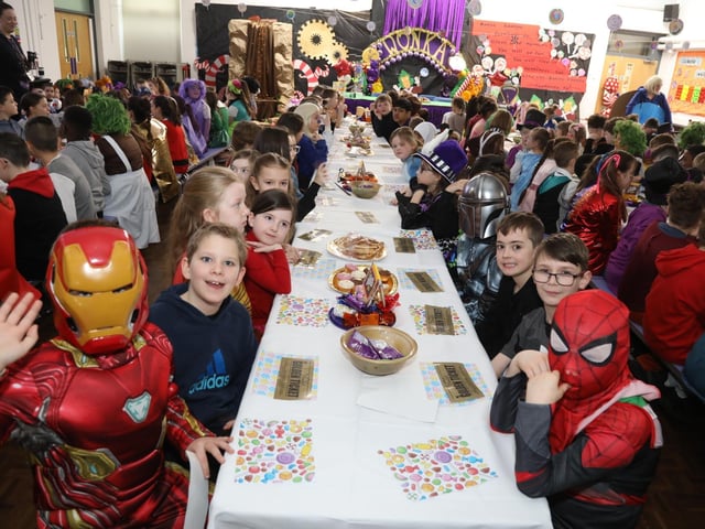 Golden ticket winners at Corby Kingswood Primary Academy:Corby children get Willy Wonka's golden tickets