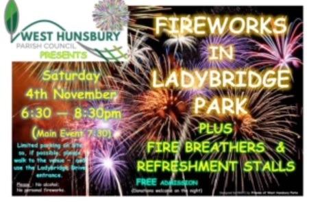 Taking place on Saturday November 4, fireworks will kick off from 7.30pm.
There will be fire breathers and refreshment stalls.
Entry is free.
