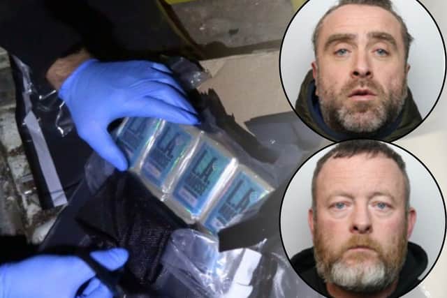 Some of the drugs seized in Corby when (top) Daniel Wraight from Ilford, London, and (bottom) Brian Clark from Belfast, were arrested in January this year when Clark drove the car transporter from Belfast to Corby. Image: NW / Metropolitan Police.