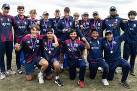 The Northants Under-18s players celebrate their National Cup Final win over Cricket Wales (Picture courtesy of @NorthantsCCC)