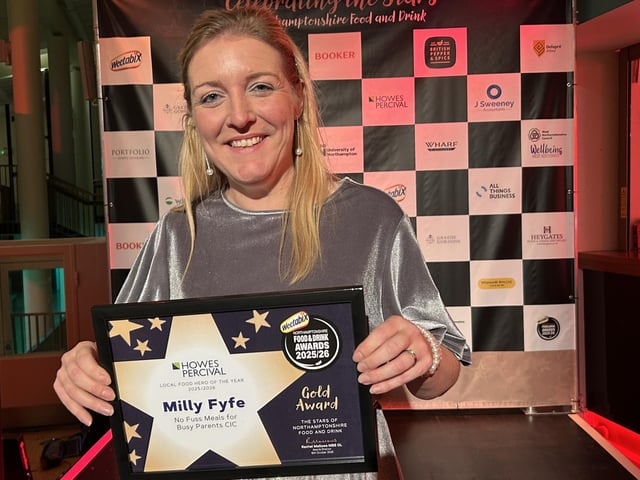 Awarded gold was Milly Fyfe from No Fuss Meals for Busy Parents CIC.