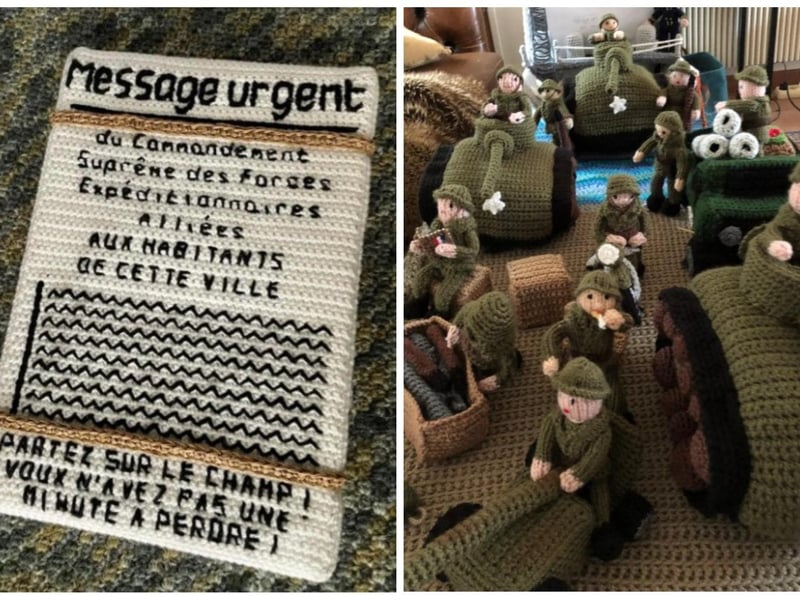 80th anniversary of D-Day marked with fabulous crochet and knitting display.