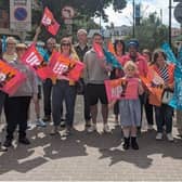 Teachers in Kettering held a rally while on strike yesterday