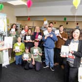 Ashley Grant (left) and Lou Chandler (right) with members of Shine Arts and Well-Being at the launch of This is Us /IMG