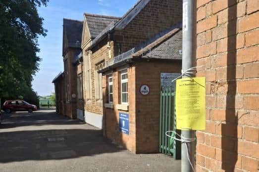 A notice of the plans was attached to a nearby lamp post