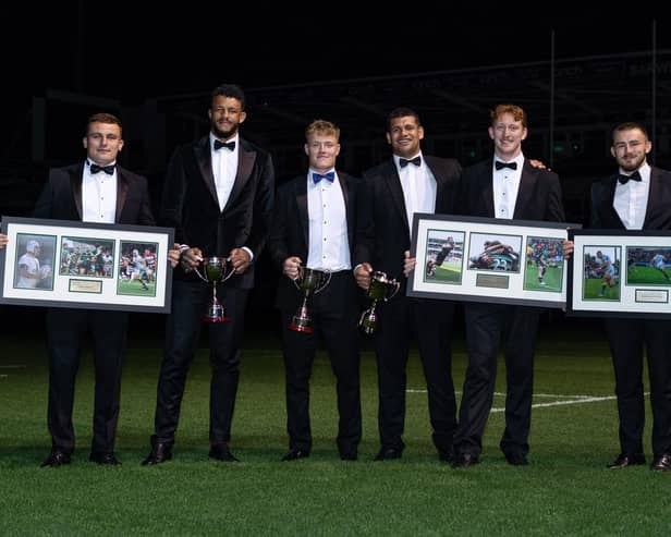 (left to right) Curtis Langdon, Courtney Lawes, Fin Smith, Joel Matavesi, George Hendy and Ollie Sleightholme (picture: Tom Kwah/Northampton Saints)