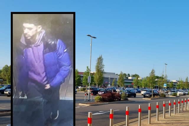 Police are appealing for help in identifying the man pictured (inset)