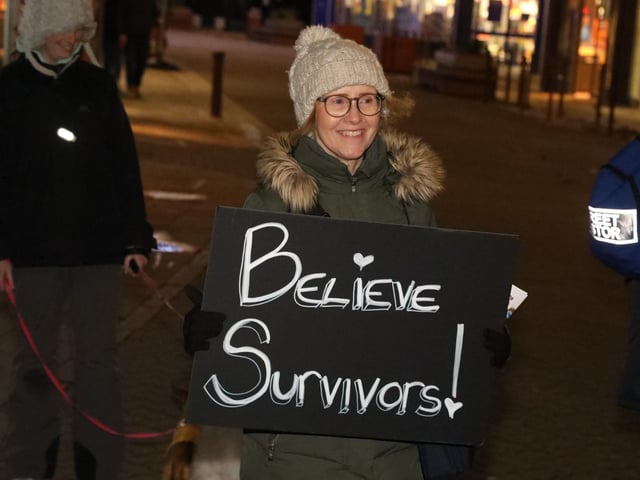 Reclaim the night march against domestic violence Kettering:women's march Kettering