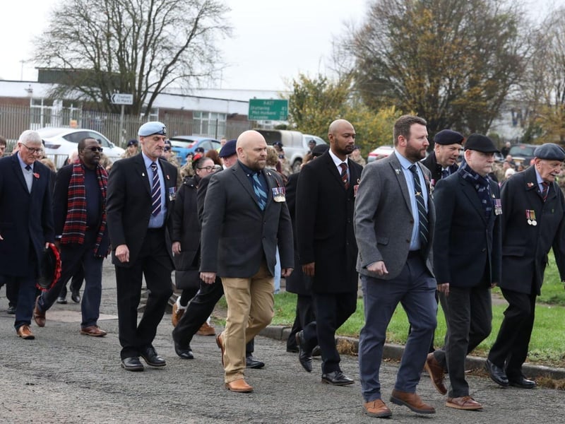 Corby RBL Remembrance Sunday parade and service at Corby War Memorial/