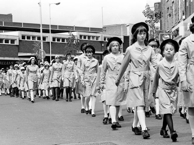 1981 St John Ambulance parade through Kettering town centre