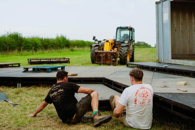 Building work getting under way at Stowaway earlier this month ahead of this year's festival. Photo by Alastair Brookes.