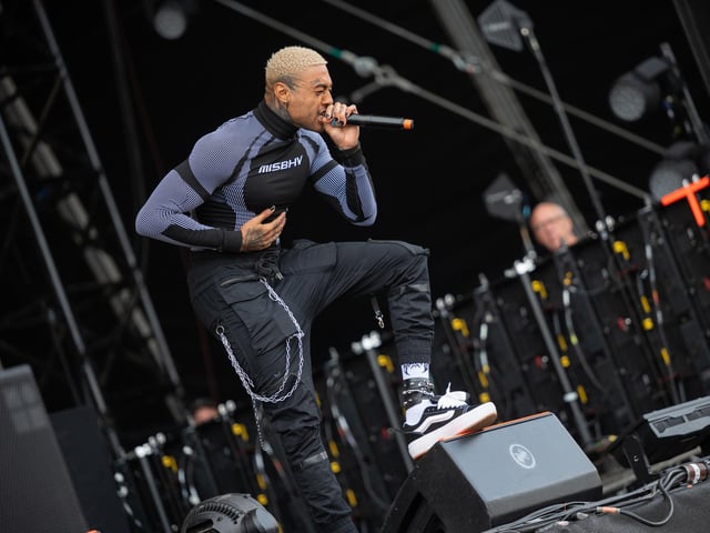 Scarlxrd on stage at The National Bowl in Milton Keynes, at the Warrior’s Dance festival on Saturday, August 22, 2026. Photo by David Jackson.