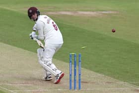 Northants batter Sam Whiteman is bowled by Lewis Gregory in the first innings of the LV= Insurance County Championship Division One match against Somerset at the County Ground (Picture: David Rogers/Getty Images)