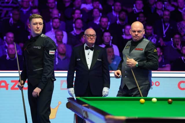 Kettering's Kyren Wilson had his Masters hopes ended by Stuart Bingham in London last night. Picture courtesy of World Snooker