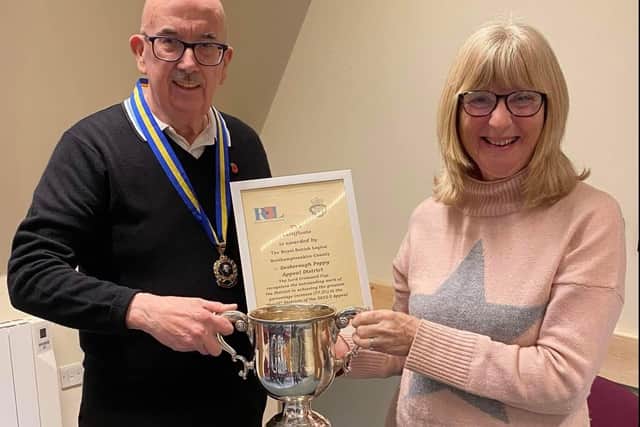 The award was presented to Jean by the RBL County Chairman.