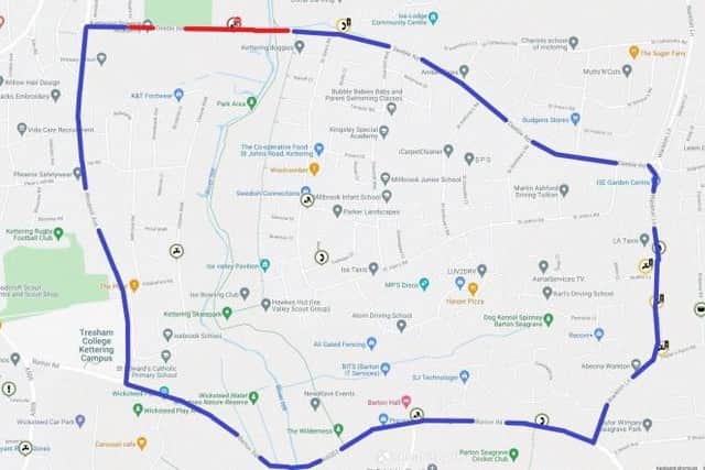 Motorists should follow the diversion in blue