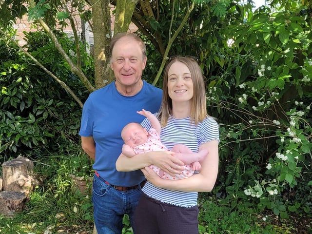 Kathryn with Kevin and baby Millie