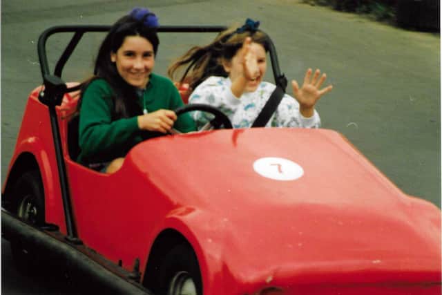 Wicksteed Park memories - Rachel Reeves on the Wicksteed Park go-karts with sister Ellie/Rachel Reeves