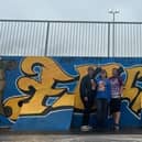 Emilie, Kelly and Flump’s 10-year-old sister Georgie visited Flump’s memorial at Kettering skate park