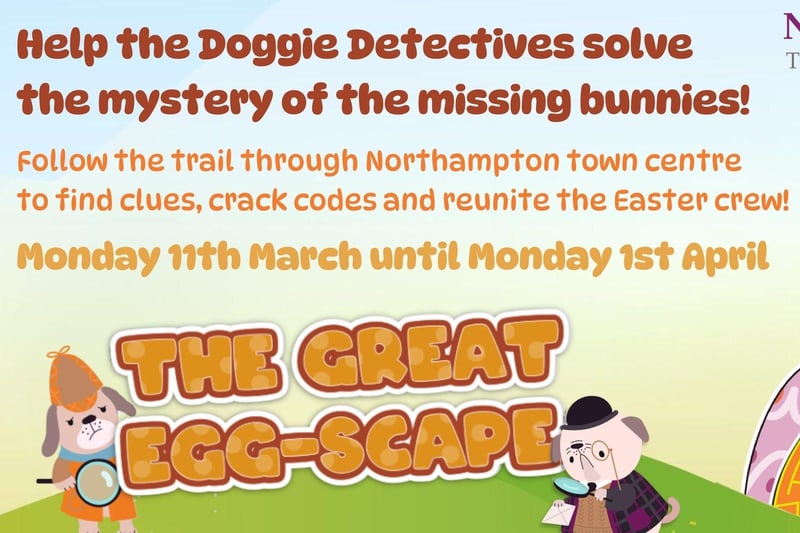 Bunnies have gone missing in Northampton town centre and the doggie detectives need help locating them and reuniting the Easter crew. Players will need to find clues, complete puzzles, crack codes and reunite the crew who are all locked behind the doors of businesses around Northampton town centre. Organised by Northampton BID, the trail is free and will run from March 11 until April 1. BID says: "Once discovered the characters will reveal themselves through the power of AR technology on your smartphone. Take selfies, record a video and share in the Easter fun before downloading a FREE prize ebook and the chance of winning a £100 voucher."