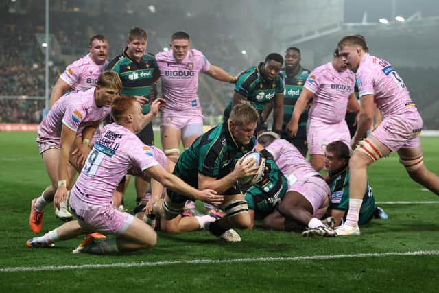 Tom Pearson scored in a man of the match performance for Saints against Gloucester (photo by David Rogers/Getty Images)