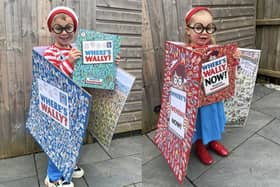 George and Maddison, ages 5 and 2, from Ringstead, as Where’s Wally and Where’s Wenda