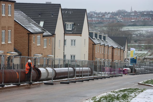 Stanton Cross' new homes are subjected to the unsightly pipe