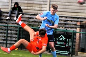 Action from Corby Town's 2-0 defeat at St Neots Town on Saturday (Picture: David Tilley)